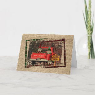 Tarjeta Gnomo de Navidad Gnomo Dulce Camión Rojo Cuadro Rú