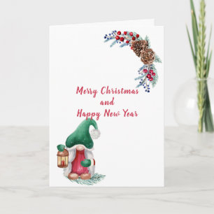 Tarjeta Gnomo de Navidad Pequeño y Bonito