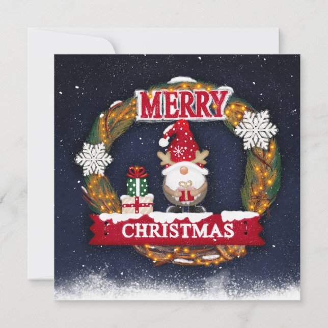 Tarjeta Gnomo Feliz Navidad  (Anverso)