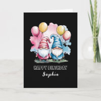 gnomos alegres y coloridos con globos