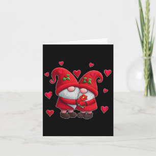 Tarjeta Gnomos de Pareja San Valentín Corazones Disfraz Gn