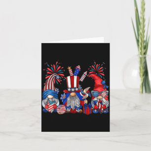 Tarjeta Gnomos del 4 de julio Patriótico Divertido Indepen