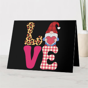 Tarjeta Gnomos del Amor Día de San Valentín Plaid Búfalo R