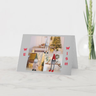 TARJETA GNOMOS DESEAN A UN NIÑO UNA FELIZ NAVIDAD