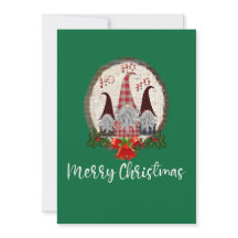 Gnomos Feliz Navidad Verde Rústico, Moderno 