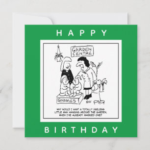 Tarjeta Gnomos Inútiles en el Jardín Dibujos Animados