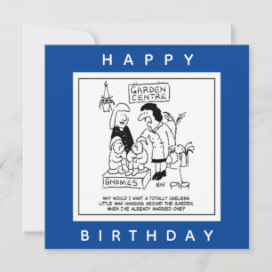 Tarjeta Gnomos inútiles en la caricatura del jardín