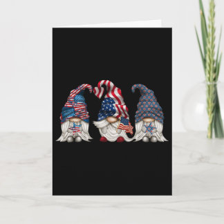 Tarjeta Gnomos Patrióticos 4 De Julio Divertido Amor Gnome