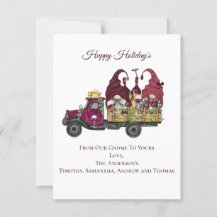Tarjeta Gnomos Personalizados Camión de Vino Festejo de Na