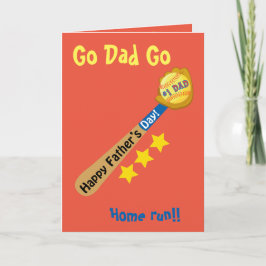 Tarjeta Go Dad Go Happy Father's Day Béisbol homerun