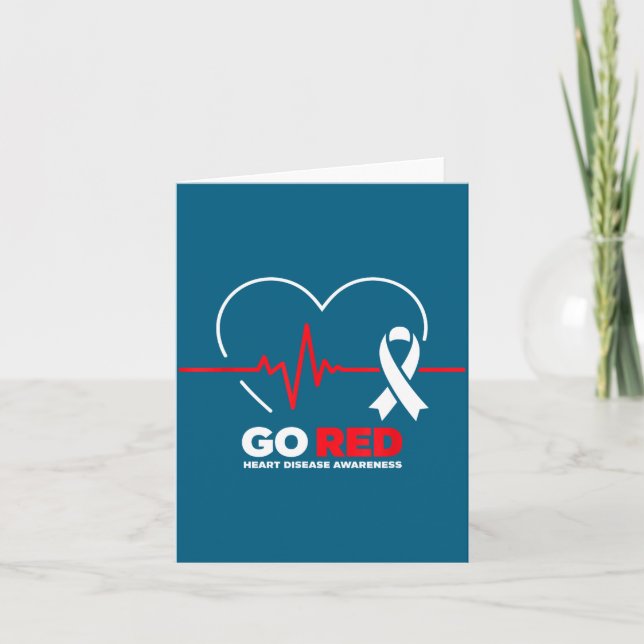 Tarjeta Go Red For Women American Chd Heart Disease Month  (Anverso)