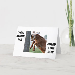 TARJETA GOAT JUMPS POR ALEGRÍA PARA DECIR QUE TE AMO