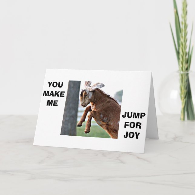 TARJETA GOAT JUMPS POR ALEGRÍA PARA DECIR QUE TE AMO (Anverso)