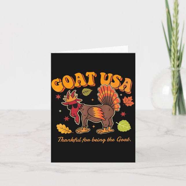 Tarjeta Goat Usa Thankful For Being The Goat Funny Thanksg (Anverso)
