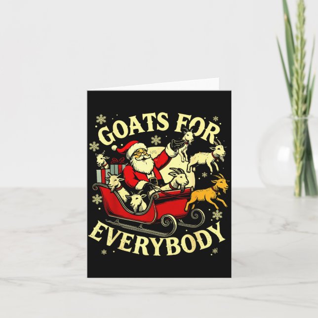 Tarjeta Goats For Everybody Santa Funny Christmas Goat Mom (Anverso)
