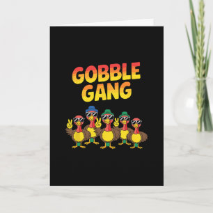 Tarjeta Gobble Gang Pavos Geniales Solteros Diversión de A