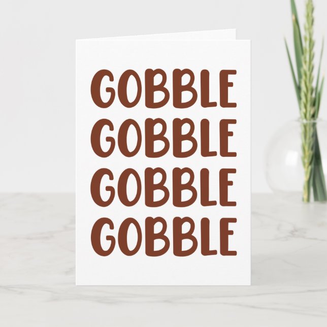 Tarjeta Gobble Gobble Gracioso regalo de Acción de Gracias (Anverso)