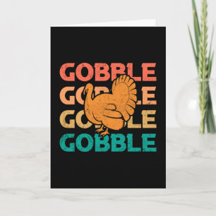 Tarjeta Gobble Gobble Turkey Thanksgiving Family Matching