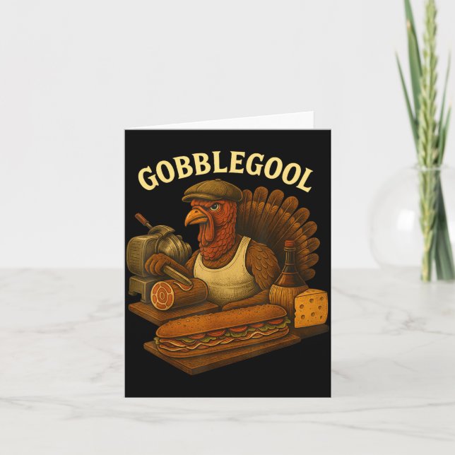 Tarjeta Gobbol Turkey Baker Thanksgiving  (Anverso)