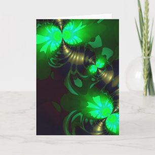 Tarjeta Goblin irlandés - Cinta esmeralda y dorada