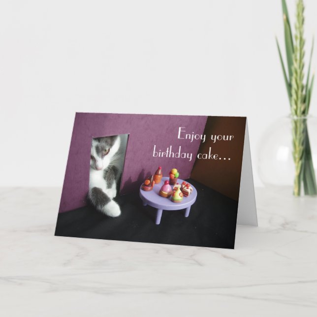 Tarjeta Goce de su torta de cumpleaños… (Anverso)