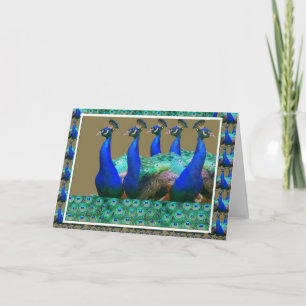 Tarjeta Goce:  El pavo real n empluma gráficos del arte