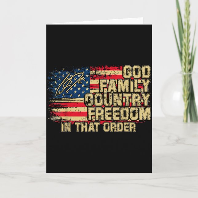 Tarjeta God Family Country Dom In That Order For Suprters  (Anverso)