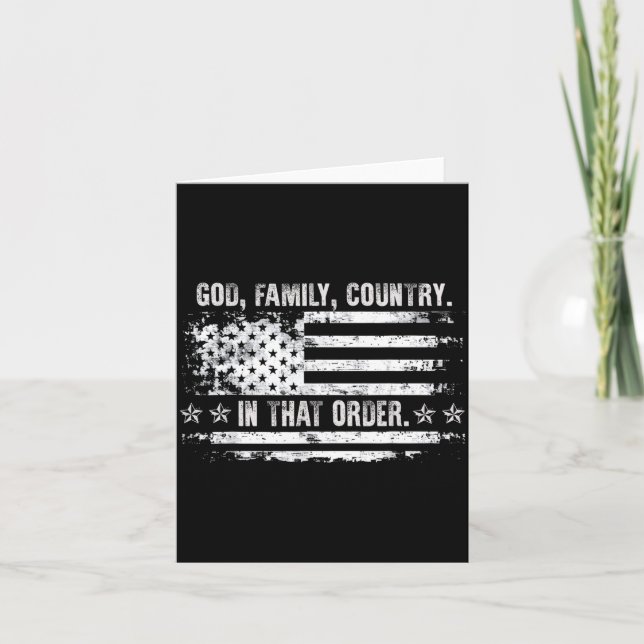 Tarjeta God Family Country Patriotic Faith Pride Usa For S (Anverso)