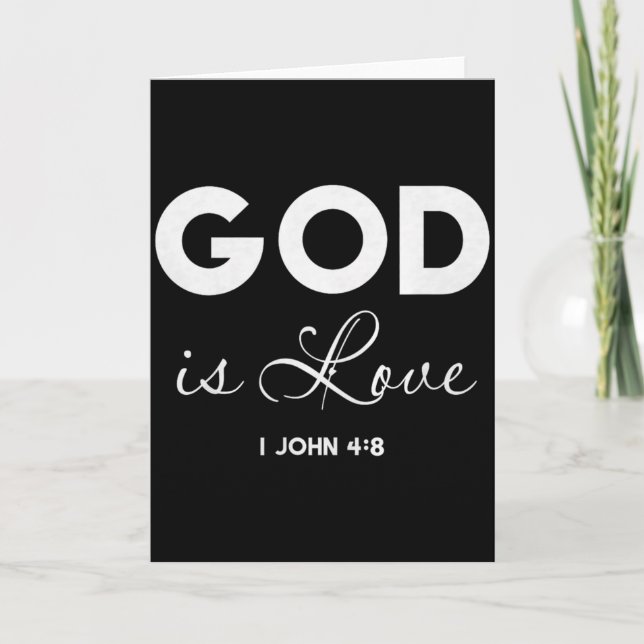 Tarjeta God Is Love 1 John 4_8 Bible Verse Christian Scrip (Anverso)