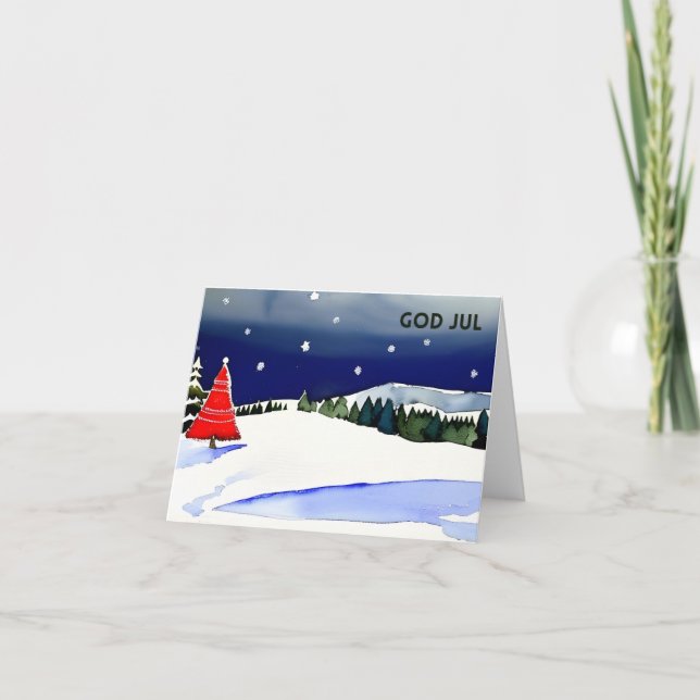 Tarjeta God Jul, Navidades suecos (Anverso)