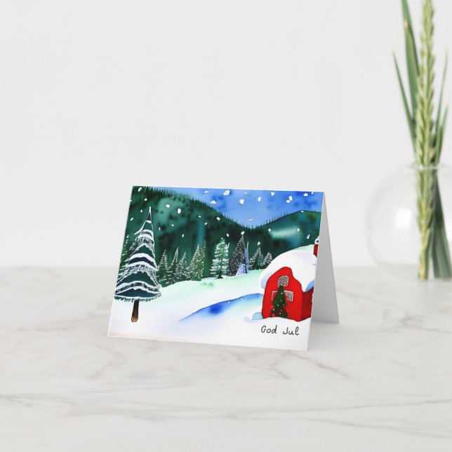 Tarjeta God Jul, Navidades suecos (Anverso)