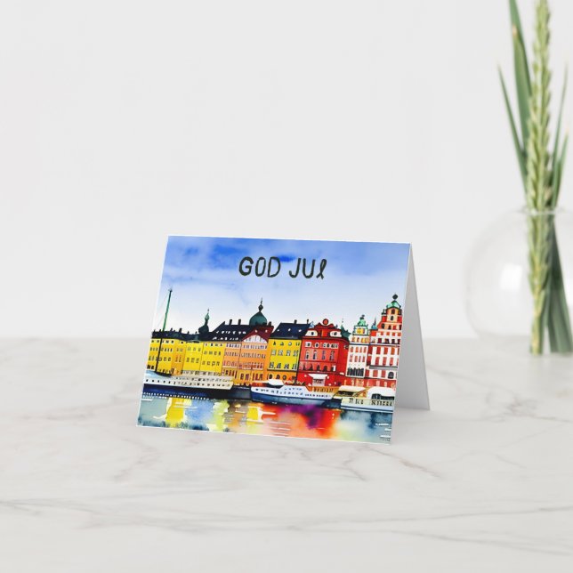 Tarjeta God Jul, Navidades suecos (Anverso)