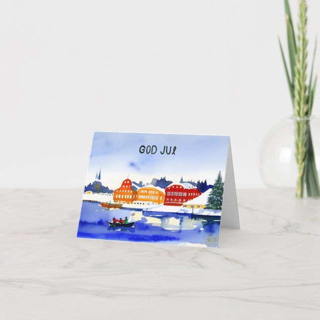 Tarjeta God Jul, Navidades suecos (Anverso)