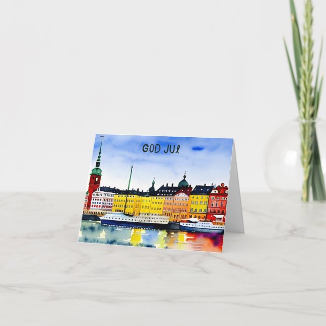 Tarjeta God Jul, Navidades suecos (Anverso)