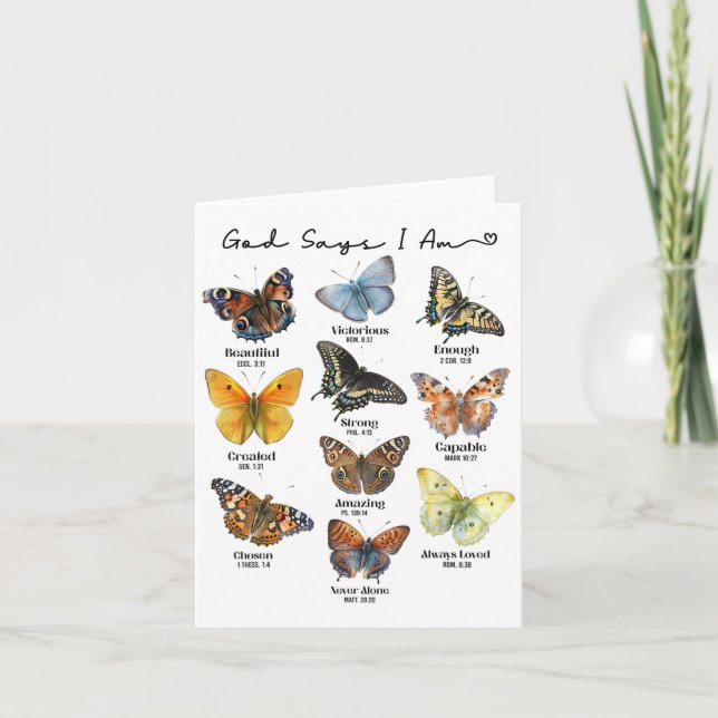 Tarjeta God Says I Am Bible Verse Religious Christian Butt (Anverso)
