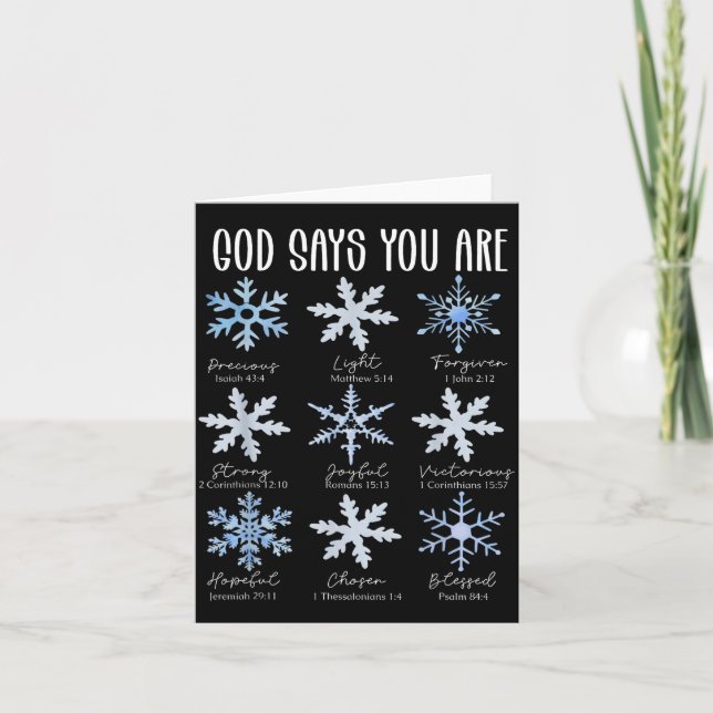 Tarjeta God Says You Are Christian Snowflake Christmas Bib (Anverso)
