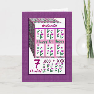 Tarjeta GODDAUGHTER - Feliz séptimo cumpleaños
