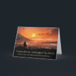 Tarjeta Goddaughter Inspiring Congratulations Graduation<br><div class="desc">Your goddaughter’s graduation is truly inspiring! The card shows a student in a cap and gown,  gazing at the horizon,  ready for all that awaits her.</div>