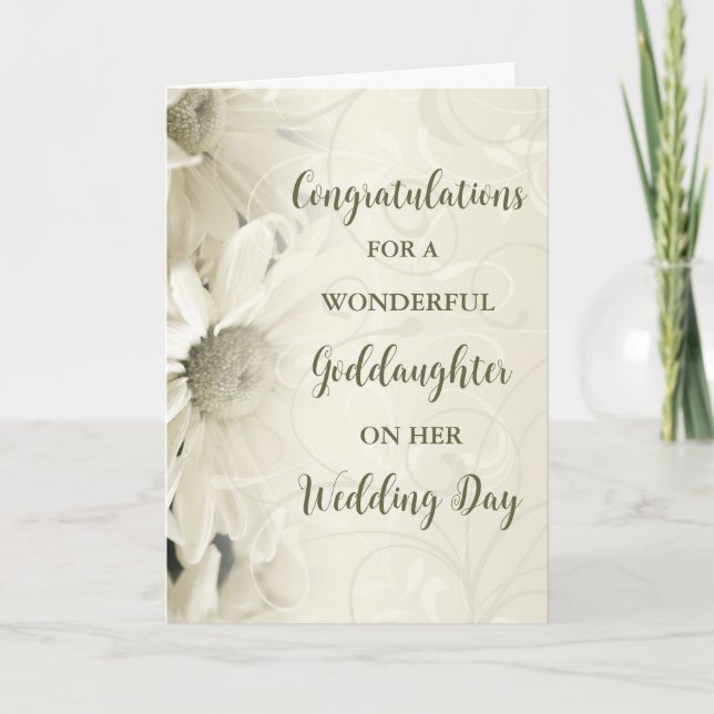 Tarjeta Goddaughter Wedding Day Congratulations (Anverso)