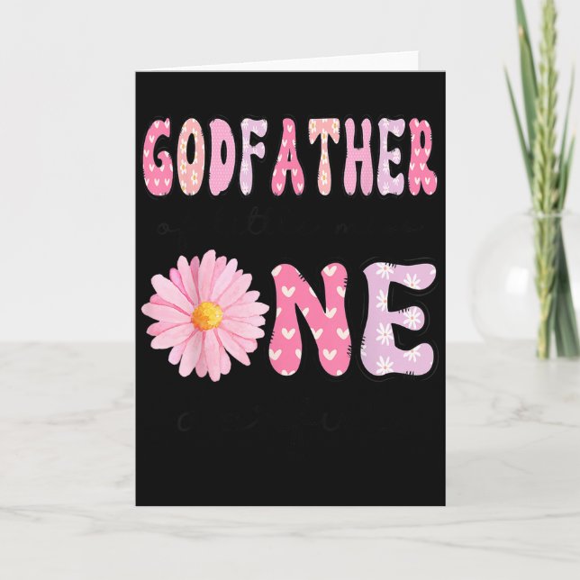 Tarjeta Godfather Of Little Miss Onederful 1st Birthday Nk (Anverso)