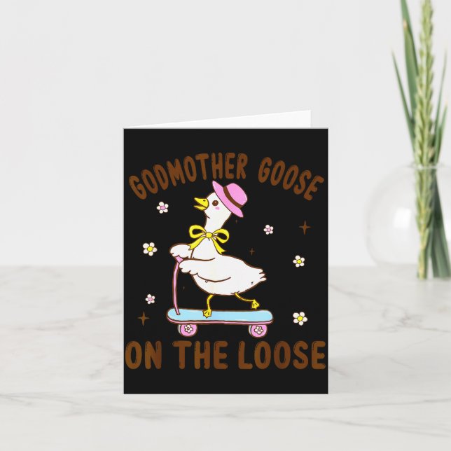 Tarjeta Godmother Goose On The Loose Funny Birthday Matchi (Anverso)
