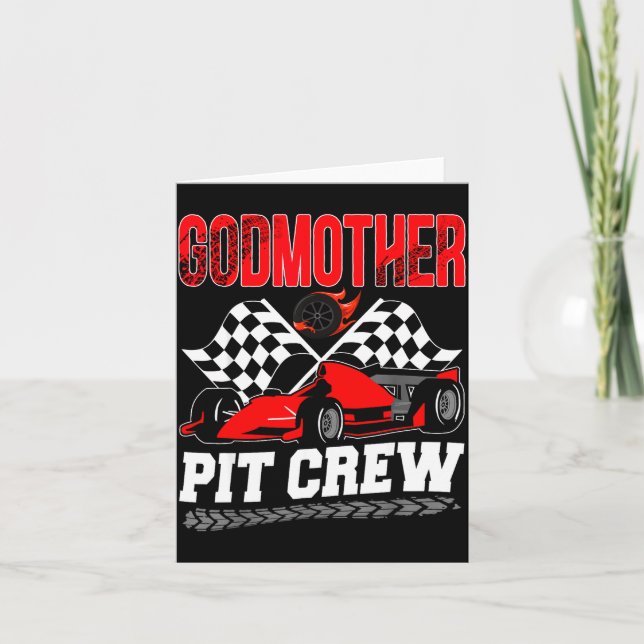 Tarjeta Godmother T Crew Racing Family Race Car Birthday B (Anverso)