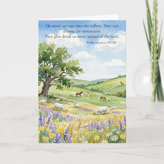 Tarjeta God's Provision: Psalm 104:10-11  (Anverso)