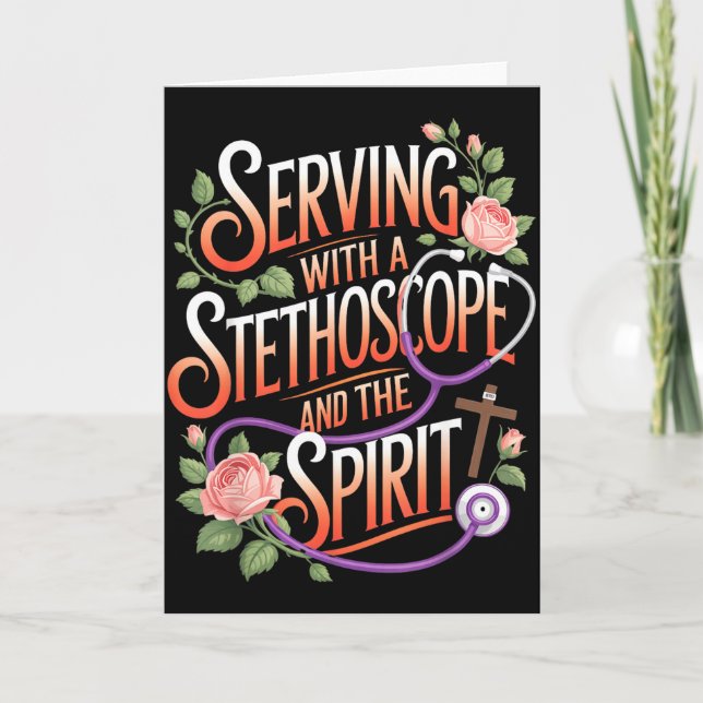 Tarjeta God's Work In Scrubs Jesus Faith God Cna Christian (Anverso)