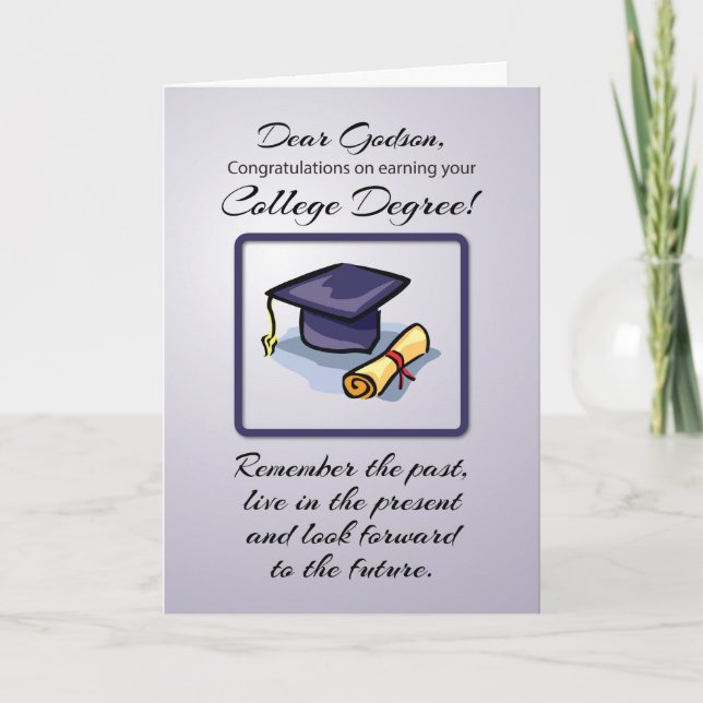 Tarjeta Godson, graduación universitaria, recuerda el pasa (Anverso)