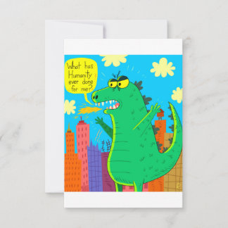 Tarjeta Godzilla cuestiona la vida