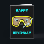 Tarjeta Goggles amarillos<br><div class="desc">Diseño divertido para los amantes del agua,  del baño al submarinismo y para todas las edades.</div>