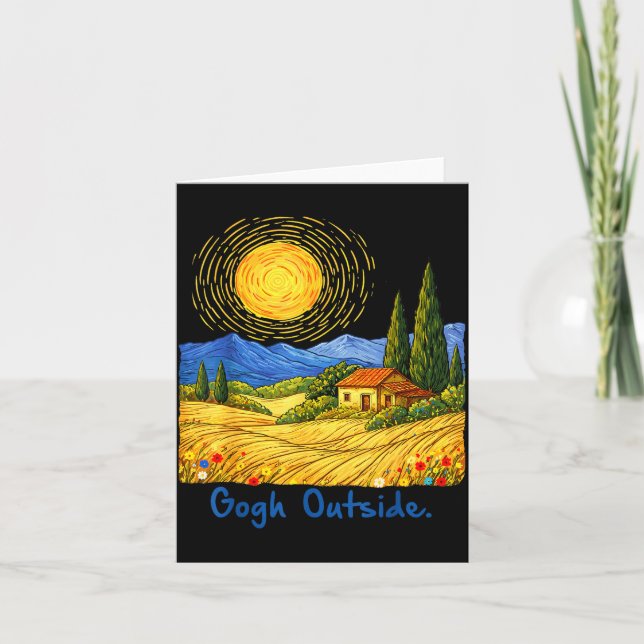 Tarjeta Gogh Outside Nature Lover Graphic Tee Funny Art Pu (Anverso)