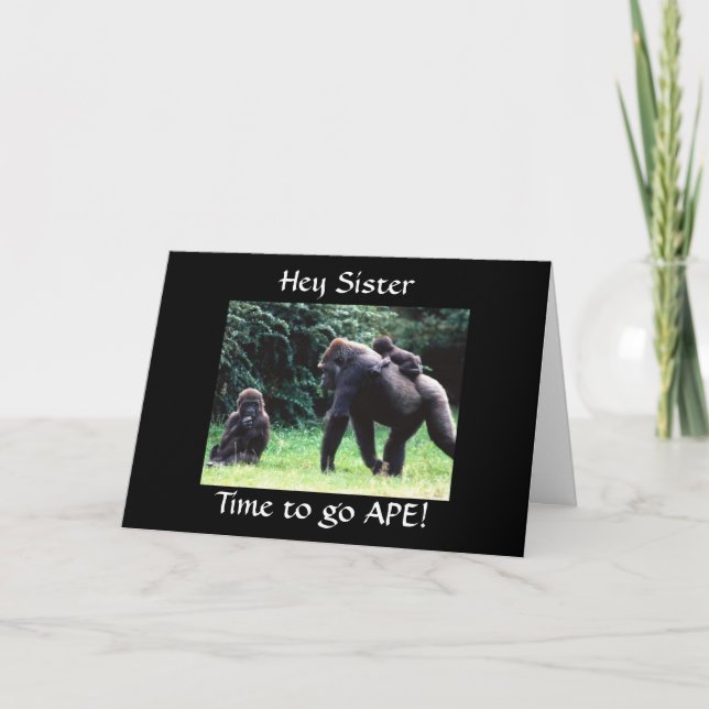 TARJETA GOING APE "HAPPY BIRTHDAY SISTER" CARD (Anverso)