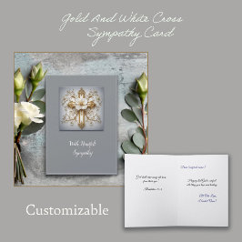 Tarjeta Gold And White Cross Sympathy
